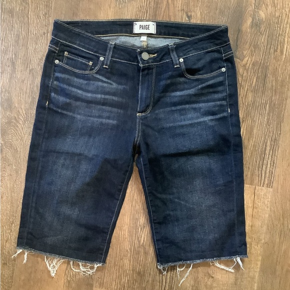 Paige Cut Off Long Short | Dark Wash | 30 - Picture 2 of 4